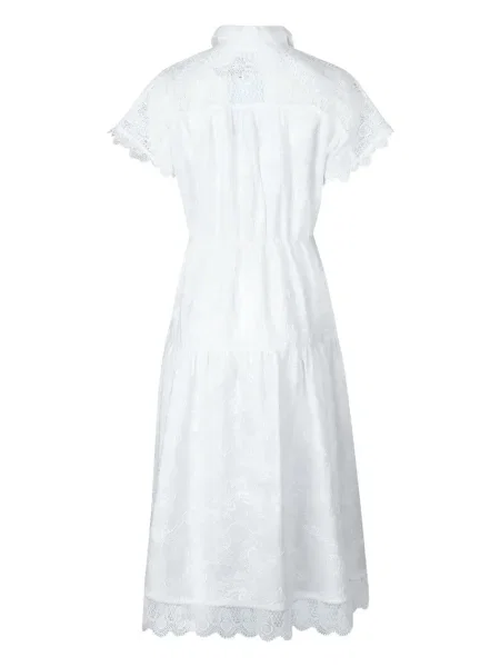 Rochie midi Waimari până la genunchi de costum alb