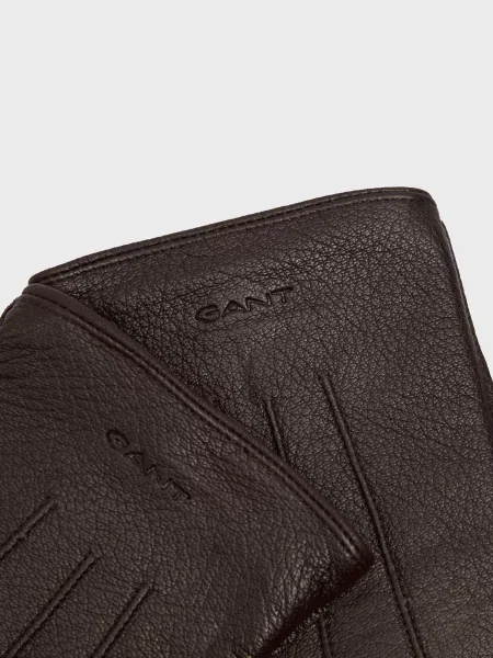 Кожаные перчатки Gant коричневые