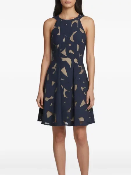 Rochie mini Roland Mouret evazată albastru