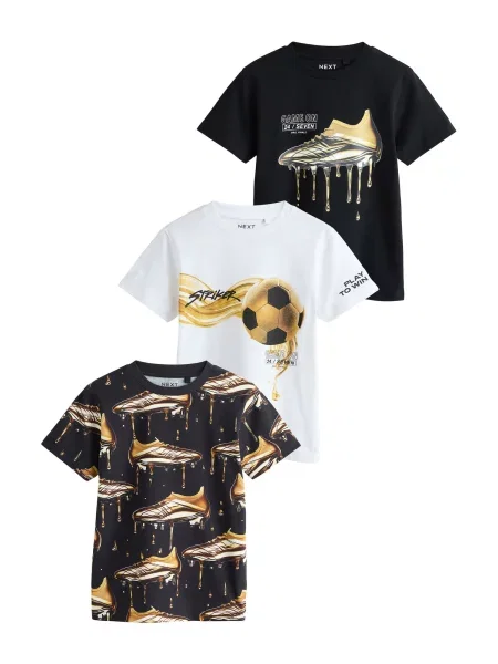 Next Tricou auriu / negru alb