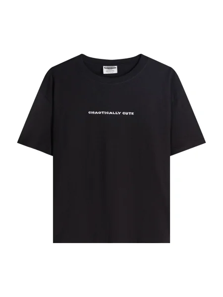 Bershka Majica CHAOTICALLY roza / rdeča / črna bela