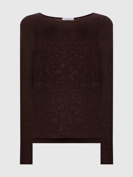 Джемпер з кашеміру та шовку Brunello Cucinelli коричневий