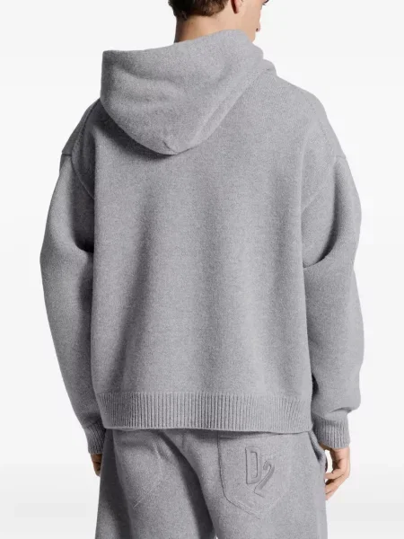 Hanorac cu glugă Dsquared2 de lână gri
