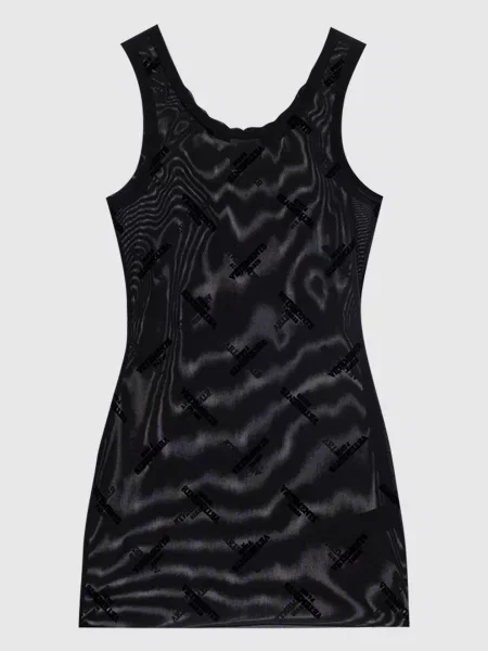Сукня міні з фактурним логотипом Vetements чорна