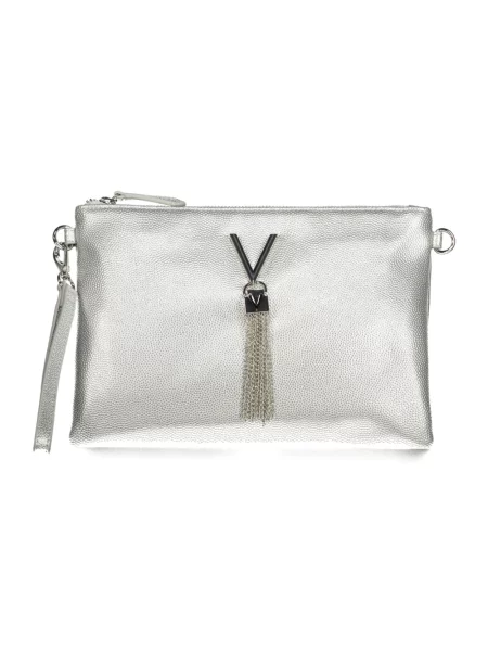 Kopertówka Valentino Bags skórzana szara