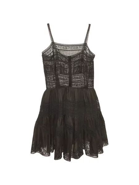Rochie mini Zimmermann cu volane din dantelă negru
