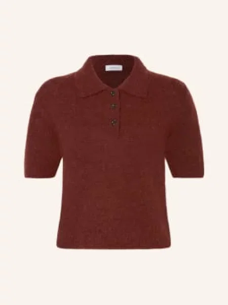 Darling Harbour Pletené Polo Tričko S Alpakou wood brown hnědé