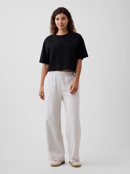 GAP Pantaloni WEEKENDER alb natural negru