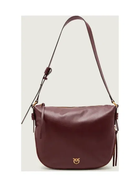 Geantă PINKO Hobo Zip Around Classic Ai PLTT Vișiniu bordo