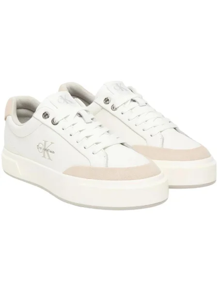 Sneakers Calvin Klein Basket Cupsole Laceup Lth Mix alb