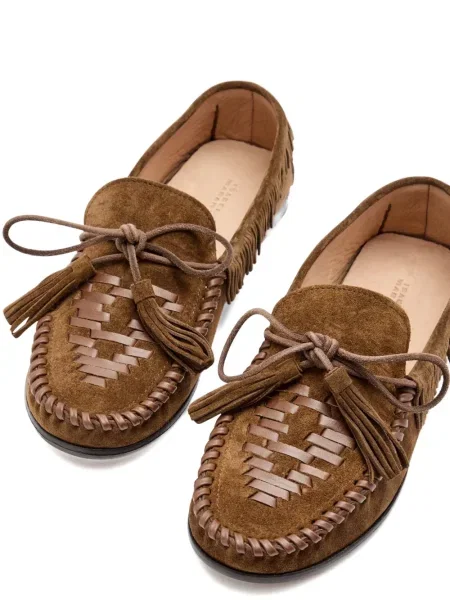 Pantofi loafer Marant Etoile cu franjuri maro