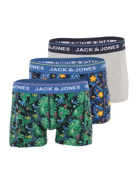 JACK & JONES Boxeri JACCODY albastru închis / gri amestecat / verde iarbă negru