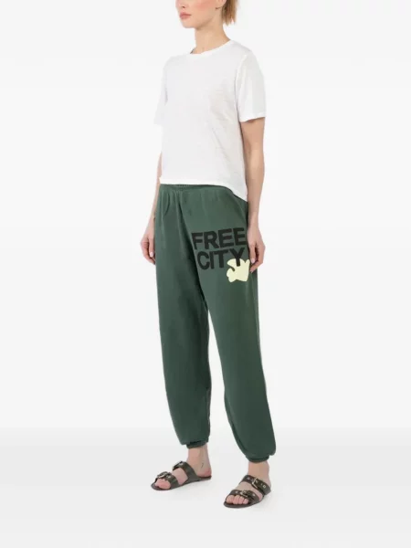 Pantaloni Freecity cu imagine verde