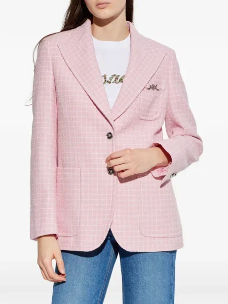 Sacou Versace în carouri roz
