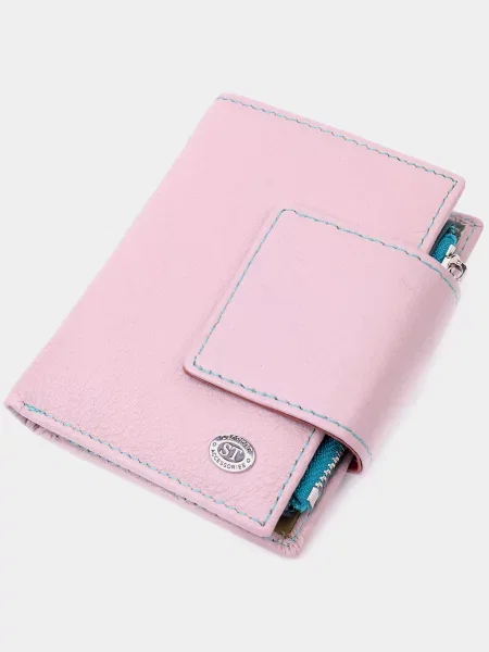 Кожаный кошелек St Leather Accessories розовый