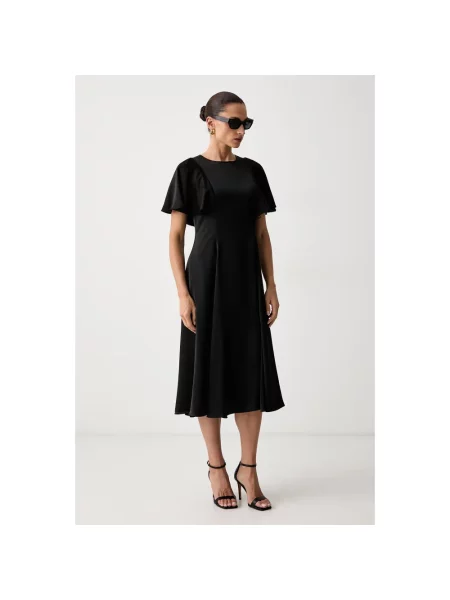 Satynowa sukienka midi Michael Kors czarna
