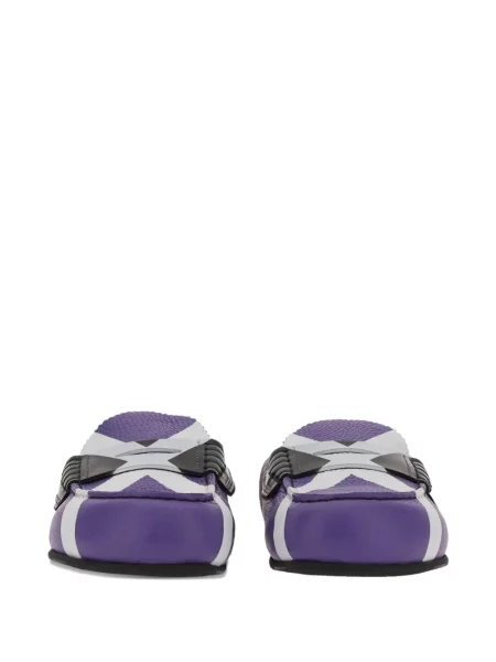 Papuci tip mules College din piele violet