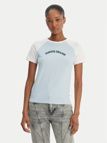 Guess Jeans Marškinėliai Žydra