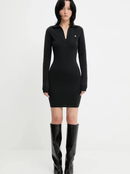 Adidas Originals rochie Ls Dress mini mulată negru