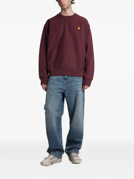 Pulover Carhartt Wip cu autograf roșu
