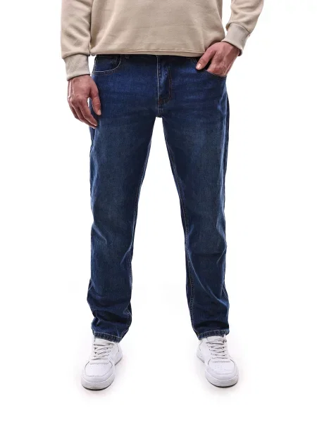 Прямі джинси LUMO темно-синій бавовна/поліестер сині