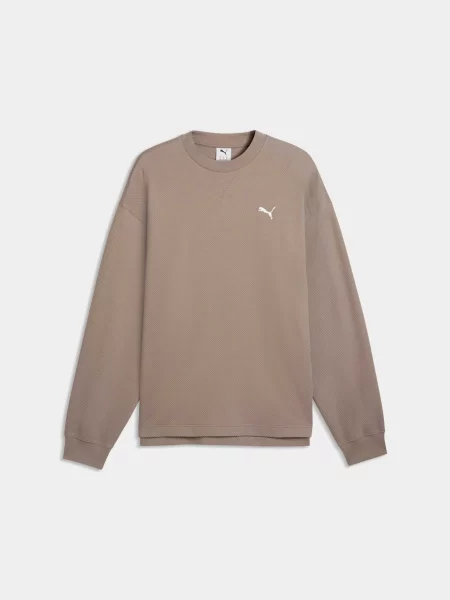 Світшот PUMA Ess Elevated Relaxed Materia комбінований верх бежевий