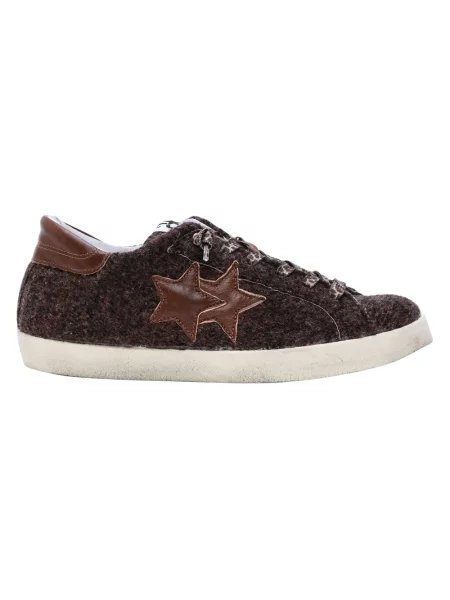Sneakersy 2star skórzane brązowe