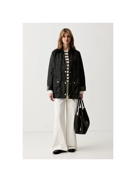 Woskowana parka Barbour zielona