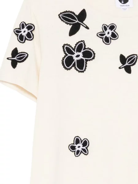 Tricou Yanyan Knits cu model floral cu aplicații