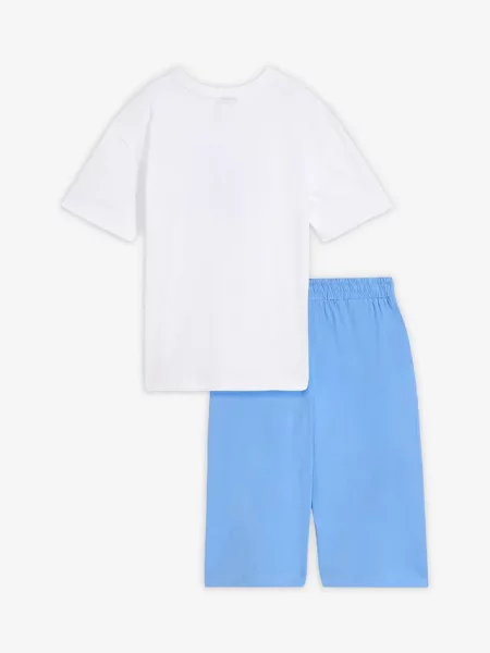 T-shirt i długie bermudy uszyte z czystej bawełny organicznej loose fit 2 części biała