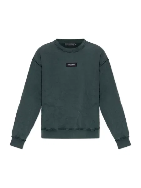 Bluza Dolce And Gabbana z logo zielona