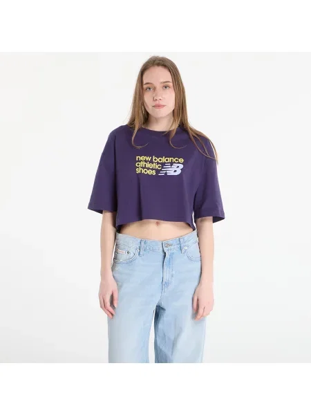 Укорочена футболка New Balance з автографом