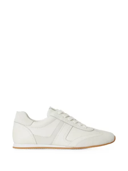 Sneakerși Lauren Ralph Lauren cu șireturi din piele alb
