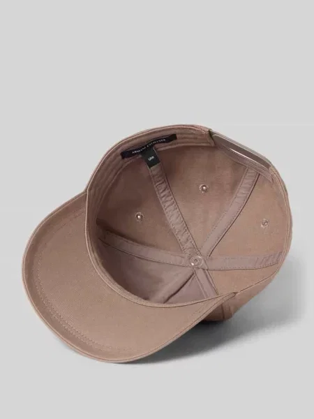 Czapka z daszkiem z wyhaftowanym logo Armani Exchange brązowa