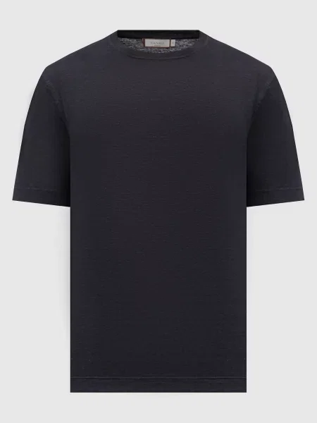 Футболка з льону Canali синя