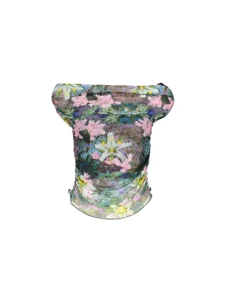 Top Desigual cu model floral verde