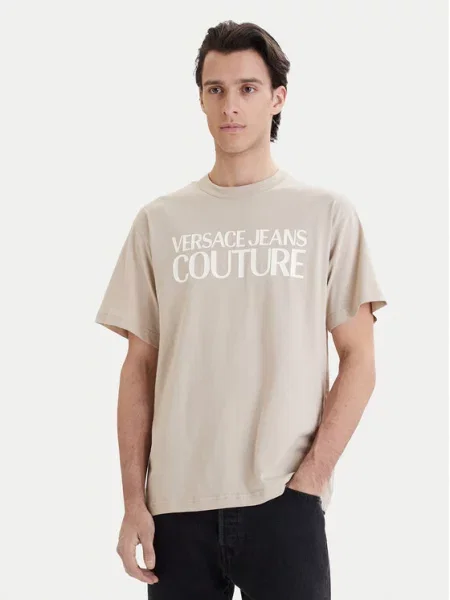 Tričko Versace Jeans Couture béžové