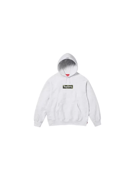 Bluza z kapturem Supreme z kapturem z logo szara