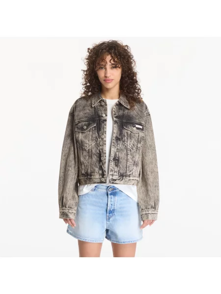 Bunda Calvin Klein Jeans Trucker Jacket B Black M černé