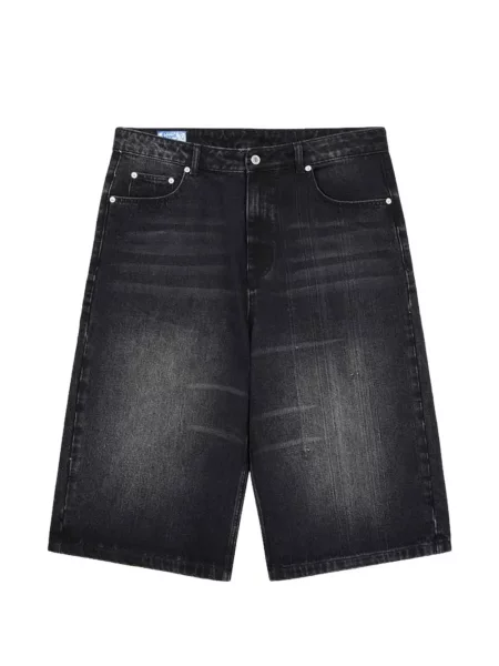 Cu centură pantaloni scurți Rough. negru