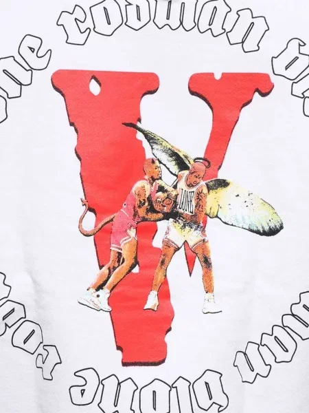 Hanorac cu glugă Vlone cu imagine alb