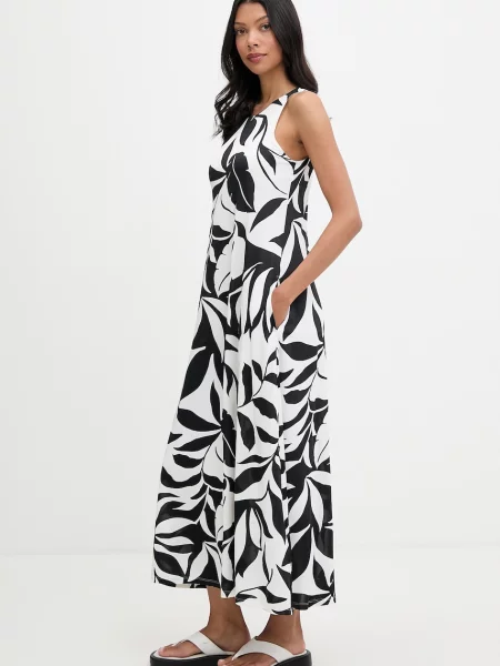 Max Mara Beachwear rochie cu vâscoză PASTE negru