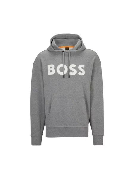 Bluza z kapturem Hugo Boss z kapturem z nadrukiem szara