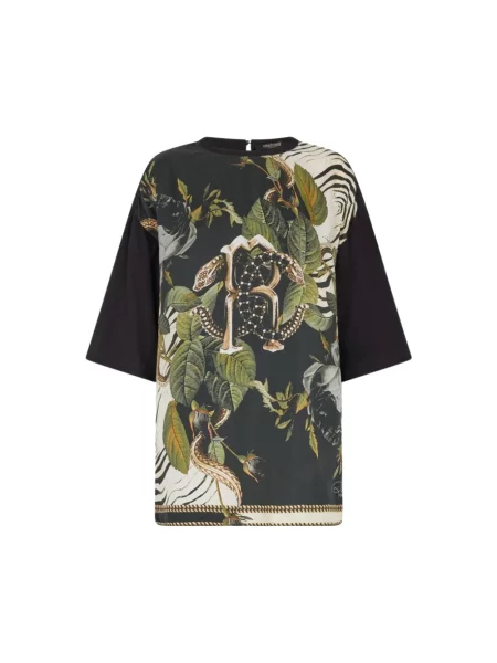 Koszulka Roberto Cavalli z nadrukiem lustrzanki