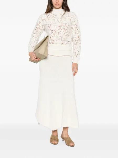 Pulover Ermanno Firenze cu model floral din dantelă