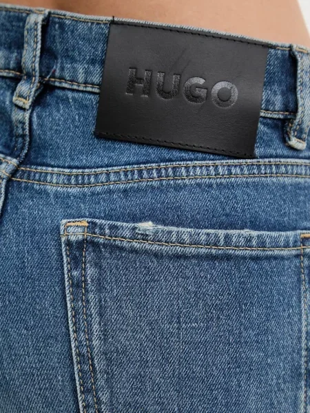 HUGO jeansy high waist niebieskie
