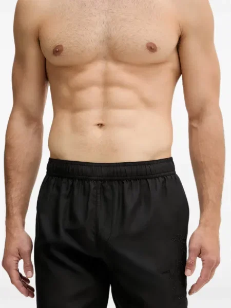 Slip de baie Trussardi cu broderie negru