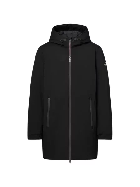 Palton Ecoalf cu glugă negru