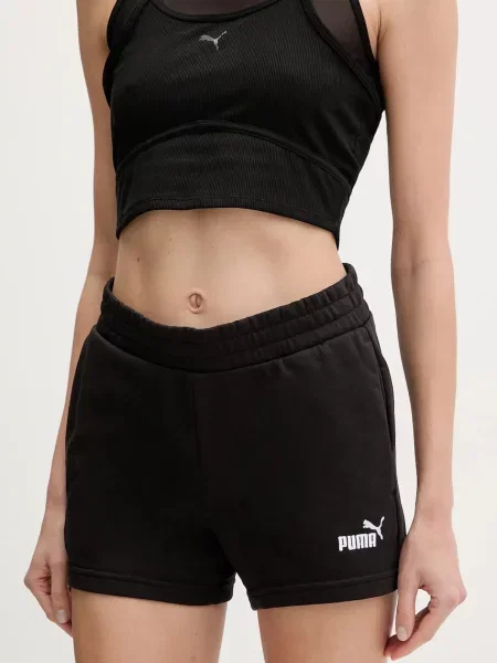 Puma pantaloni scurti femei neted medium waist negru