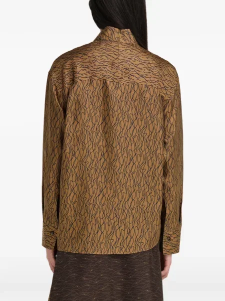 Cămașă Ferragamo de mătase maro